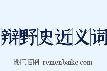 辩野史近义词是什么意思的图片